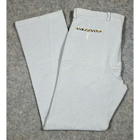 Burberry Striped Golf Pants Men’s 38 (37x32.5) Blue White Classic Preppy